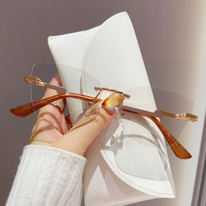 Montures de lunettes optiques pour femme, anti-reflet bleu, charnière à ressort, sans monture, anti-lumière bleue, photochromiques - Product Image 2