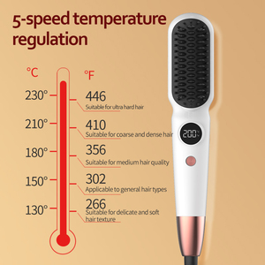 Elektrische Plastik-Haarglättungsbürste PTC Keramikheizung LED-Anzeige Heimgebrauch Professionelle Haarstyling-Werkzeuge Glättungskamm - Product Image 5