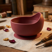 Assiettes et bols en silicone portables, adorables et mignons, approuvés LFGB, sans BPA, respectueux de l'environnement, avec compartiments séparés pour les aliments
