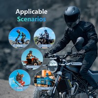 Intercomunicador para Motocicleta LP D3X para 2 Personas, Personalizable, Venta Caliente, Semi-Dúplex, 600m, Música, IPX-7, Impermeable, Pantalla Digital de Batería, Control de Volumen