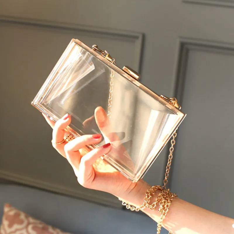 Luxury Transparent Clear Purse For Wedding Fashion Bridal Evening Bags Party Acrylic Clutch Bag