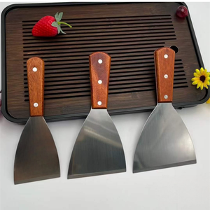 Spatola per Carne <span class=keywords><strong>in</strong></span> <span class=keywords><strong>Acciaio</strong></span> <span class=keywords><strong>Inox</strong></span> con Manico <span class=keywords><strong>in</strong></span> Legno, Resistente al Calore, Antiaderente, Facile da Pulire, Durevole per Cucina e Campeggio - Product Image 6