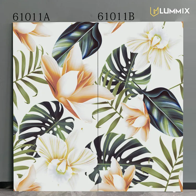 600*1200mm Europäische Luxus Porzellan Blume gedruckt TV Hintergrund Wandfliesen für Wohnzimmer Schlafzimmer Badezimmer Küche Projekt
