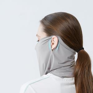 Masque de protection solaire UPF50 pour femmes, activités de plein air, couvre-visage et <span class=keywords><strong>cou</strong></span> en soie glacée, bandana avec refroidissement instantané, extensible dans 4 directions - Product Image 3