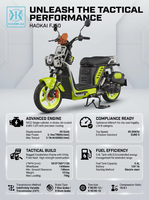 Scooter à essence 50CC Euro 5, 4 temps, refroidissement par air, système EFI, vitesse maximale de 45 km/h, réservoir de 5,4 L, pour les déplacements des adultes