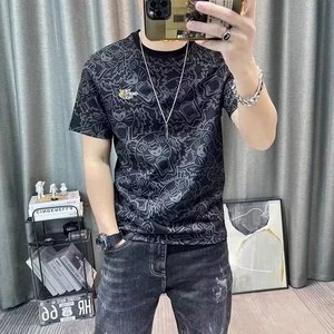 T-shirt décontracté pour homme à manches courtes, imprimé intégral, 240 grammes, coupe lourde, tendance, nouvelle collection été - Product Image 2