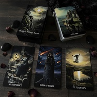 Vente en gros : Jeu de cartes de tarot Hidden Village, 78 cartes, couleur intégrale, écologique, durable, boîte plate, 300g, 2.75x4.72in, en stock, portable