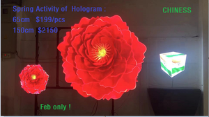 Equipo de publicidad de holograma empalmado de sincronización de 65cm, proyector holográfico Wifi 3D con pantallas digitales, ventilador 3D - Product Image 2