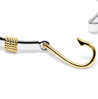 Bracelet jonc à hameçon classique fabriqué sur Cape Cod Bracelet en acier inoxydable plaqué or jaune cadeau pour mari