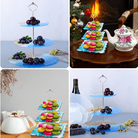 Kit Moule en Silicone à Trois Niveaux pour Sous-Verres, Présentoir à Gâteaux et Desserts, Résine Époxy DIY