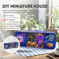 Kit artisanal Starlight Aura Astronomy House, maison miniature DIY, en métal et carton, avec éclairage LED, ornement de bibliothèque, décoration intérieure, cadeau