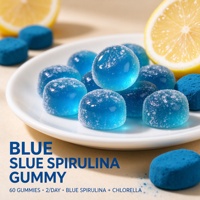Gommes de Spiruline Bleue OEM ODM Marque Privée Vente en Gros Haute Qualité Chlorella CoQ10 Vitamine C 60 Gommes pour Antioxydant