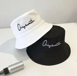 2022 사용자 정의 디자인 코튼 겨울 패션 자수 버킷 모자 자신의 로고