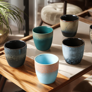 Kingze scatola regalo personalizzata stile medio oriente arabico ceramica 150ml piccolo caffè tazza di tè Set - Product Image 3