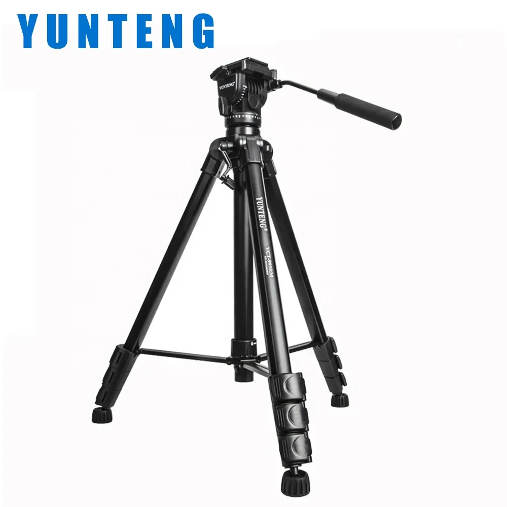 YUNTENG VCT-999 206cm Aluminum Fluid Head Professional Tripod Stand for Video Camera DSLR with Quick-release Plate