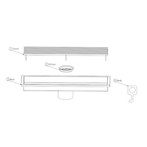 Desagüe SUS 304 Desagüe de acero inoxidable para ducha Desagüe de piso de ducha lineal - Product Image 6