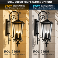 Lampe murale extérieure américaine en aluminium cylindrique, IP65 étanche, lumière de jardin LED avec diffuseur en verre trempé Ra90, garantie de 3 ans