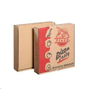 Bermerek Kertas Ramah Lingkungan Biodegradable Food Grade 6 Inci 12 Inci Kotak Pizza Kotak Pizza dengan Logo
