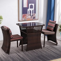 Ensemble de bistrot de loisirs créatifs en osier et rotin, petite table, meubles de bar, patio britannique, jardin, diy, bricolage