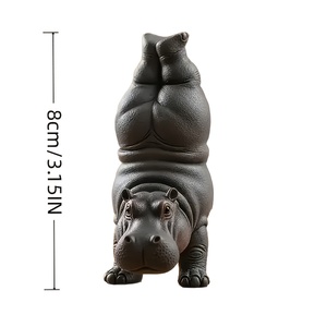 Figuras Coleccionables: Estatua <span class=keywords><strong>de</strong></span> Hipopótamo en Yoga - Figura <span class=keywords><strong>de</strong></span> Resina con Postura <span class=keywords><strong>de</strong></span> Yoga, Meditación y <span class=keywords><strong>Asanas</strong></span>, Decoración <span class=keywords><strong>de</strong></span> Hipopótamo para Estudio <span class=keywords><strong>de</strong></span> Yoga - Product Image 3