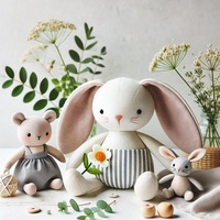Chaud bio lapin peluche coton lin souris lapin doux poupées pour enfants enfants
