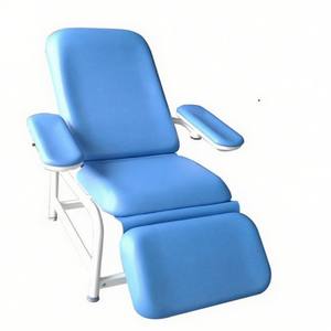 เก้าอี้ไตล้างไตปรับระดับความสูงได้ ที่วางแขนสีน้ำเงิน เก้าอี้เก็บเลือดแบบใช้มือสำหรับโรงพยาบาล ธนาคารเลือด เก้าอี้สำหรับการถ่ายเลือดในโรงพยาบาล - Product Image 3