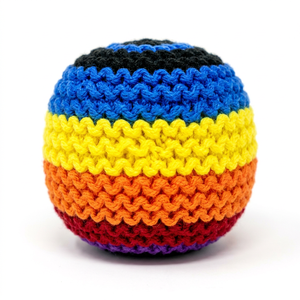 Handmade Crocheted <b>Rainbow</b> Set Knitted for Kids & Adults Colorful Kick Ball for Style Games Juggling Games - Product Image 1