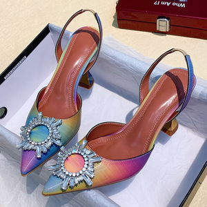 Zapatos de Mujer Elegantes, Sandalias de Tacón Bajo con Pedrería de Lujo, Zapatos de Tacón para Mujer - Product Image 2