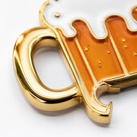 Décapsuleur porte-clés en alliage de zinc plaqué or personnalisé, directement de l'usine, pour bière, cadeau de bar/pub, vente en gros, avec logo