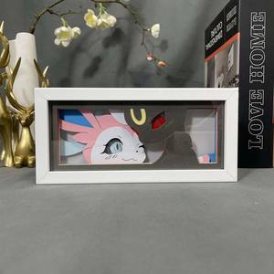 Personnalisé Haute Qualité 167 Styles Pokemoned Eevee Umbreon Sylveon <span class=keywords><strong>3d</strong></span> Papier Sculpture <span class=keywords><strong>Lampe</strong></span> <span class=keywords><strong>LED</strong></span> Anime Boîte À Lumière Cosplay Série Artisanat - Product Image 2