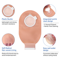 Zodelo Offre Spéciale : Sac de stomie deux pièces confortable et anti-odeur, beige transparent, pour colostomie et ileostomie