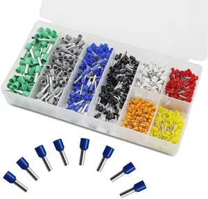 1000PCS חוט טבעת הידוק ערכת חוט Ferrules מסוף מלחץ מחבר כבל מבודד פין סוף המסוף