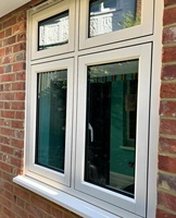 Ventana de PVC con Aislamiento Acústico Personalizado de Fábrica Nuoxin, Ventana Abatible de PVC de Alta Eficiencia Energética, Ventana Francesa de Vinilo con Marco 6063-T6