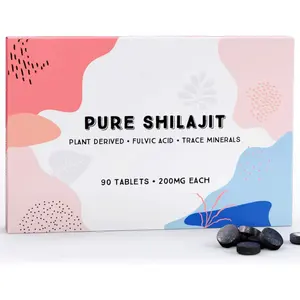 Reine Shilajit Tabletten 90ct. (Jeweils 200mg) Pflanzen abgeleitete Fulvic Minerals für den Stoffwechsel und die Unterstützung der Energie unterstützung