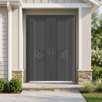 Portes d'entrée principales modernes en acier antivol personnalisées, portails de sécurité extérieurs en métal pour villa, résidence, maison