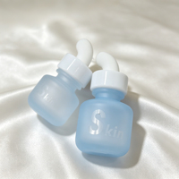 Botol Kosong Kaca OEM Mewah 15ml 30ml 50ml dengan Pipet Miring untuk Cairan Perawatan Kulit, Serum Esensial, Minyak Rambut & Tubuh
