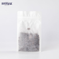 Emballage de café à fond plat, 50 pièces, translucide, impression personnalisée, avec fermeture à glissière, pour le riz, emballage avec fenêtre transparente