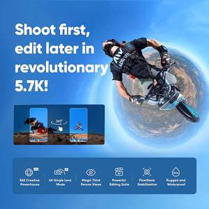 La cámara deportiva <span class=keywords><strong>Insta360</strong></span> <span class=keywords><strong>X3</strong></span> puede tomar increíbles fotografías de conducción. El palo para selfies es completamente invisible en la foto, lo que puede ocurrir. - Product Image 6