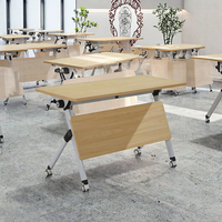 Bureau et chaise de formation modulaires pliables en métal, avec tablette d'écriture, sièges collaboratifs mobiles pour projets scolaires et hôteliers