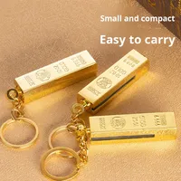 Bâton d'or moderne petit allume-cigare porte-clés multifonctionnel étanche coupe-vent cadeaux