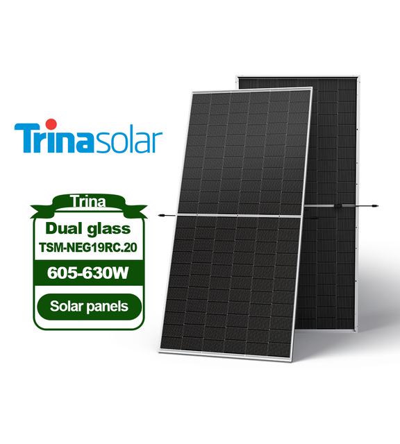 Trina Solar N-Type Bifacial Solar Panel 605W 610W 615W 620W 625W 630W NEG19RC.20 Double-Glass Module for Utility-Scale Projects