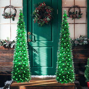 Nuevo Producto Transfronterizo: Árbol de Navidad Telescópico Verde de 15 Metros con Hojas de Ajenjo de PET y Diseño en Espiral - Product Image 6