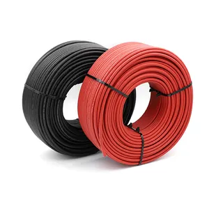 Shunkonn High Quality DC High Voltage Black Red Solar PV Cable 2.5mm2 4mm2 6mm2 Solar Connector PV Solar Cable