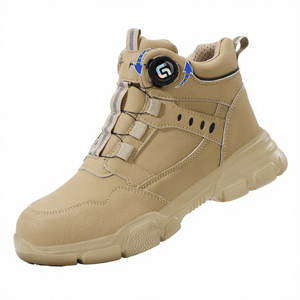 รองเท้าบูทนิรภัยหนังไมโครไฟเบอร์แฟชั่นสำหรับผู้ชาย  แบบหัวเหล็ก  สำหรับใช้ในโรงงาน - Product Image 3