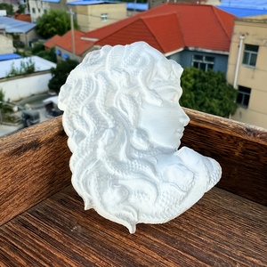 Natural Crystal Carved Figurine Crystal Carvings Selenite Medusa Head Carving Feng Shui Home Decoration - Product Image 3
