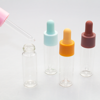 Bouteille compte-gouttes en verre cylindrique à épaule plate pour soins de la peau, capacité 20, 30, 50 ml, impression personnalisée, marque privée