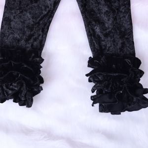 Ac-3 Wholesale Girls <b>Velvet</b> Casual Knitted Plus Size Waterproof Long Leg Ruffle Hem Pants Autumn Winter - Product Image 2