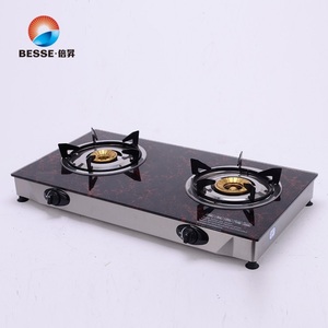 Table de cuisson à gaz à deux brûleurs avec panneau en verre et cadre en acier inoxydable, cuisinière portable pour cuisine extérieure, idéale pour la maison, les restaurants et les hôtels, facile à nettoyer - Product Image 4