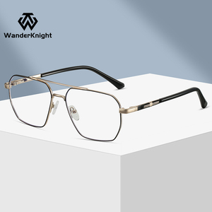 Wholesale Double Bridge Optical Eyeglasses Frame Modern Titanium