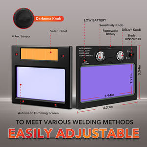 Casque <span class=keywords><strong>de</strong></span> soudage TRQ Solar + avec batterie remplaçable, <span class=keywords><strong>4</strong></span> <span class=keywords><strong>capteurs</strong></span> d'arc, ombre réglable, atténuation automatique DIN5-9/9-13 - Product Image 5